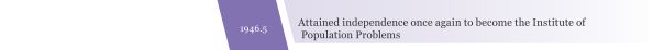 1946.5 Attained independence once again to become the Institute of 
Population Problems
