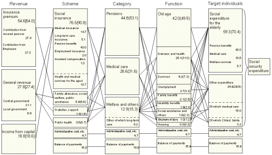 Figure3 Social Security Expenditure by revenue, scheme, category, function and target individuals, fiscal year 2003